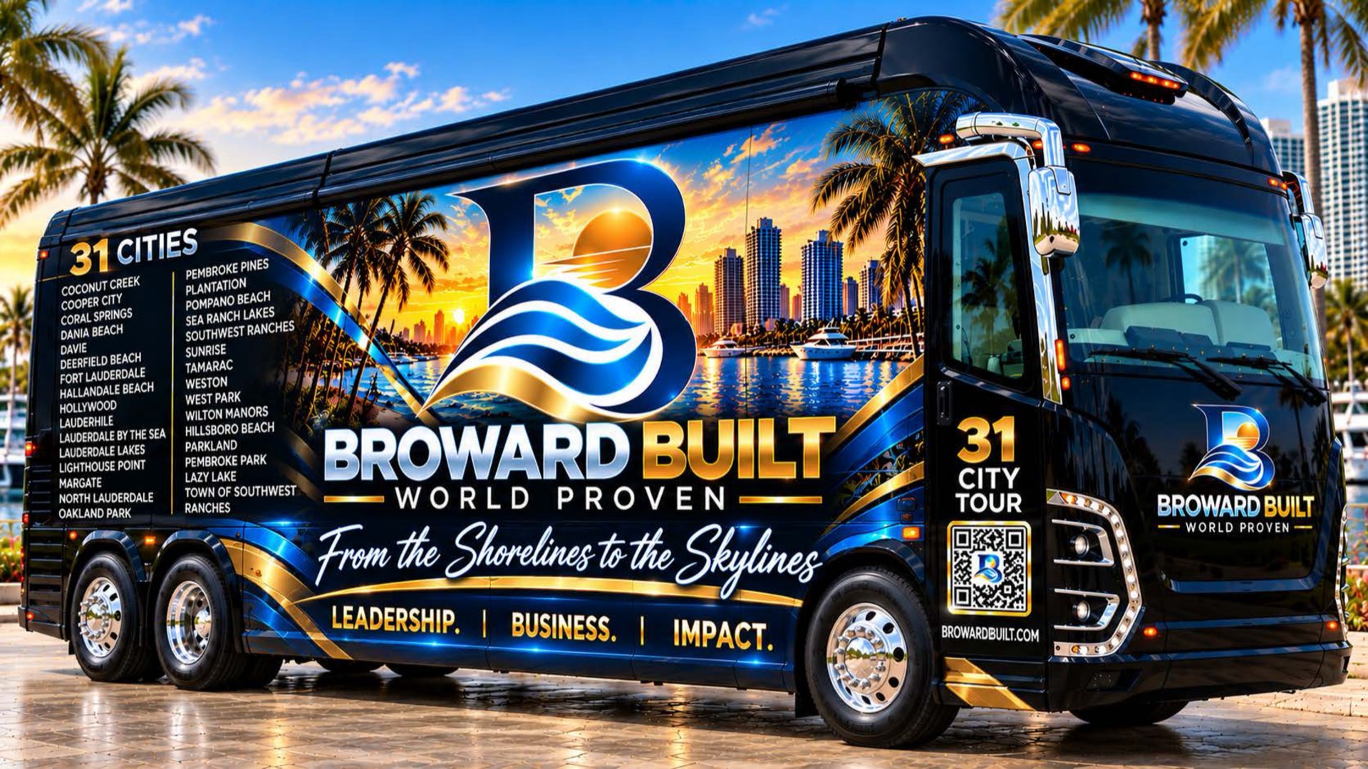 Broward Built 31 City Tour Bus